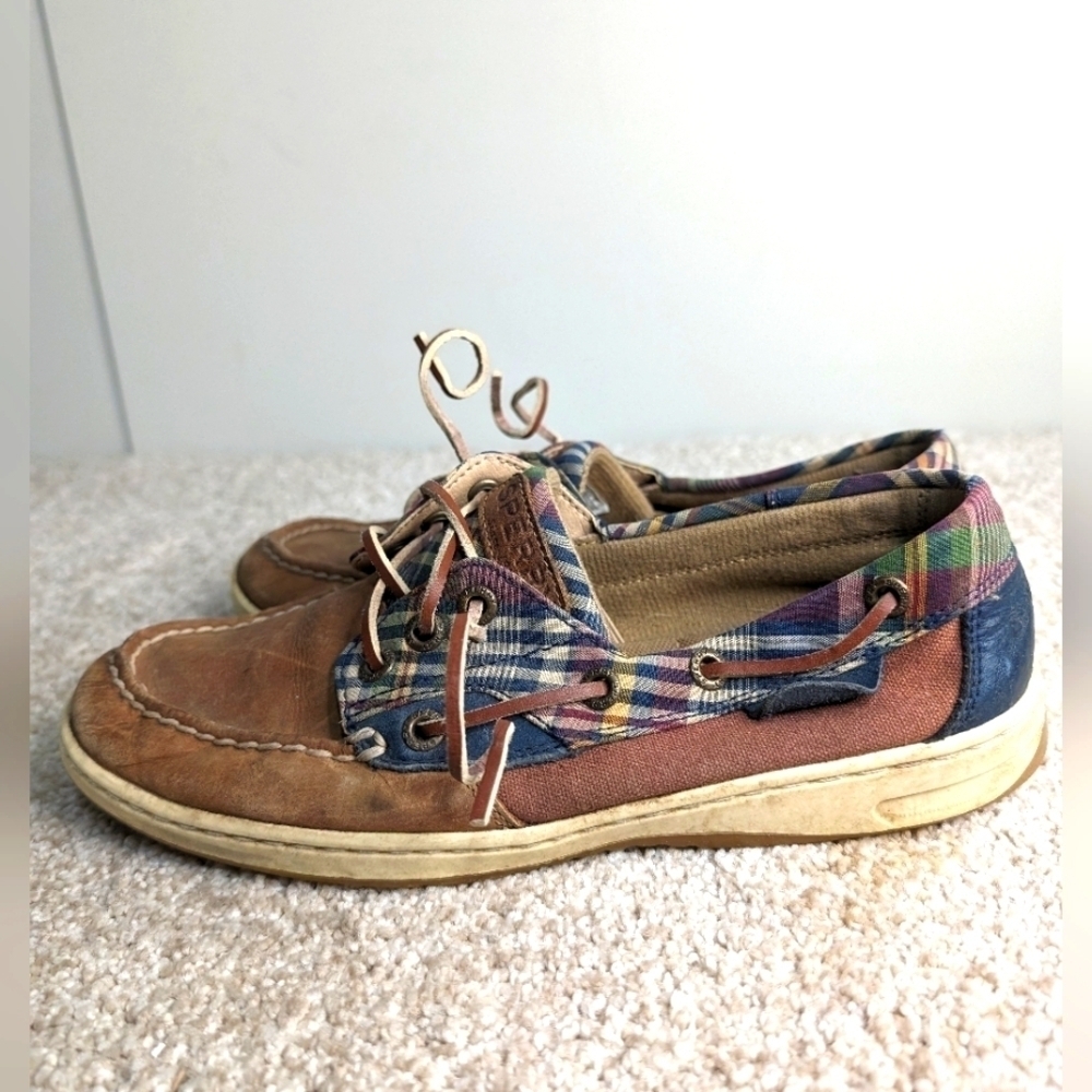 Sperry Women's Rosefish Plaid Leather Size 7 Boat Shoe Loafers  STS85547